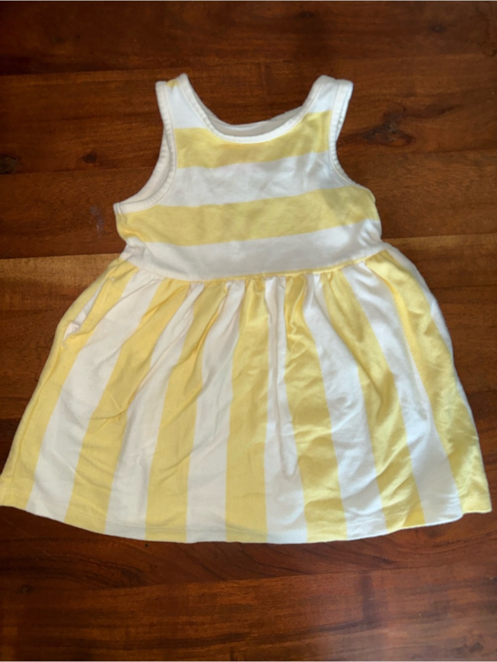 Cat & Jack Yellow and White Stripe Tank Dress